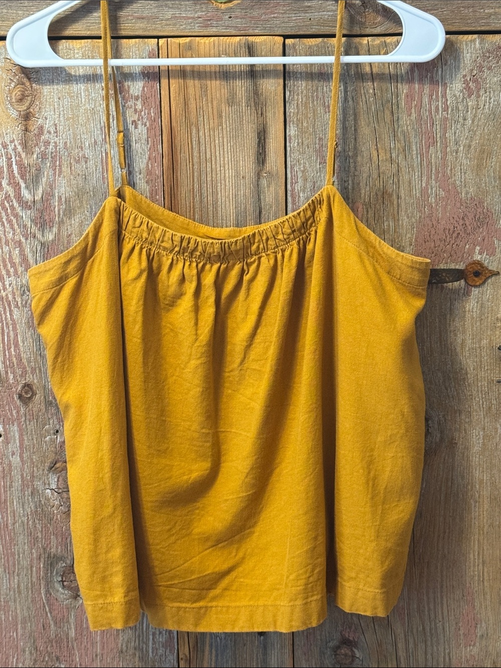 Treasure & Bond Mustard Yellow Linen Spaghetti lStrap Camisole large